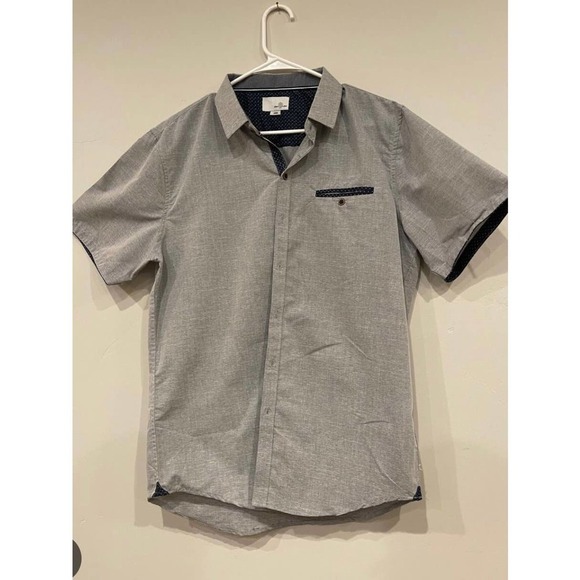 Craft + Flow Gray Casual Pocket Mens Short Sleeve Button Up Shirt Size XL - Picture 1 of 4